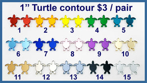 Contour Cut Acrylic Mirror, 1'' Turtle