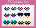 1.25'' Navajo Pattern A Heart, Acrylic Cabochon