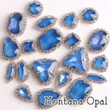 Crystal Rhinestone Flat Backs with sew down holes, 20pc Montana Opal