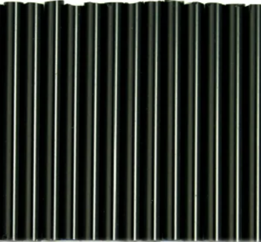 Rows of 30mm Preciosa Czech glass bugle beads in opaque black