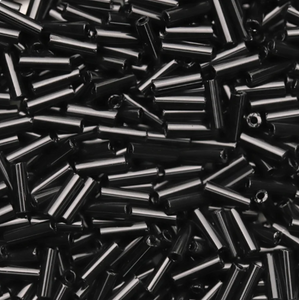 Bugle Beads 6mm - Opaque Black