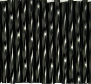 Bugle Beads 30mm - Opaque Black Twist