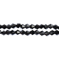 Two strands of Crystal Lane 4mm faceted glass bicone beads in opaque black