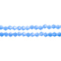 Two strands of Crystal Lane 4mm faceted glass bicone beads in opaque dark periwinkle