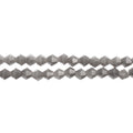Two strands of Crystal Lane 4mm faceted glass bicone beads in opaque grey