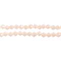 Two strands of Crystal Lane 4mm faceted glass bicone beads in opaque  light cream
