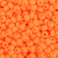 Close-up of Preciosa 11/0 Czech glass seed beads in opaque light orange