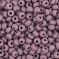 Close-up of Preciosa 11/0 Czech glass seed beads in opaque mauve