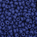 Close-up of Preciosa 11/0 Czech glass seed beads in opaque navy blue matte