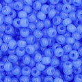 Close-up of Preciosa 11/0 Czech glass seed beads in opaque oily blue