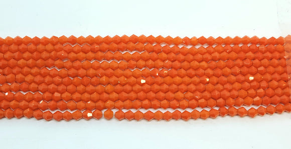 4mm Glass Bicone, Orange