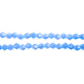 Two strands of Crystal Lane 4mm faceted glass bicone beads in opaque periwinkle