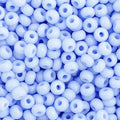 Close-up of Preciosa 11/0 Czech glass seed beads in opaque powder blue