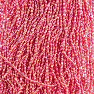 Preciosa 13/0 Charlotte True Cut Beads, Opaque Ruby AB