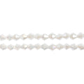 Two strands of Crystal Lane 4mm faceted glass bicone beads in opaque white AB