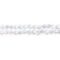 Two strands of Crystal Lane 4mm faceted glass bicone beads in opaque white matte AB