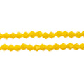 Two strands of Crystal Lane 4mm faceted glass bicone beads in opaque yellow