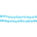 Two strands of Crystal Lane 4mm faceted glass bicone beads in opaque blue