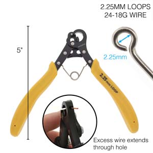 Diagram of the 1 Step Looper making 2.25mm loops in 24 to 18 gauge wire