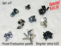 Pearl bundle set #7: mixed freshwater black, grey and abalone shell pieces