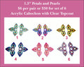 1.5'' Petals and Pearls, UV Printed Acrylic Cabochons