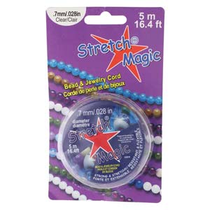 Stretch Magic 0.7mm clear stretch cord, 5 metre spool, in its retail package