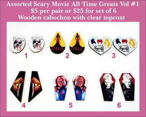 Scary Movie Greats, Wood Cabochon