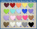37mm Matte Heart Resin Cabs - 20 pairs