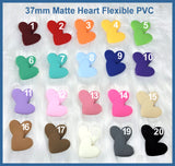 37mm Matte Heart Flexible PVC Cabs
