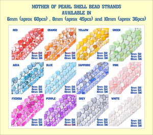 Mother of Pearl Heart Bead Strands
