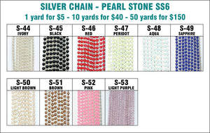 Silver Chain - Pearl Stone SS6