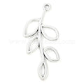 Silver-tone 42 x 19mm vine charm with open leaf shapes on a white background
