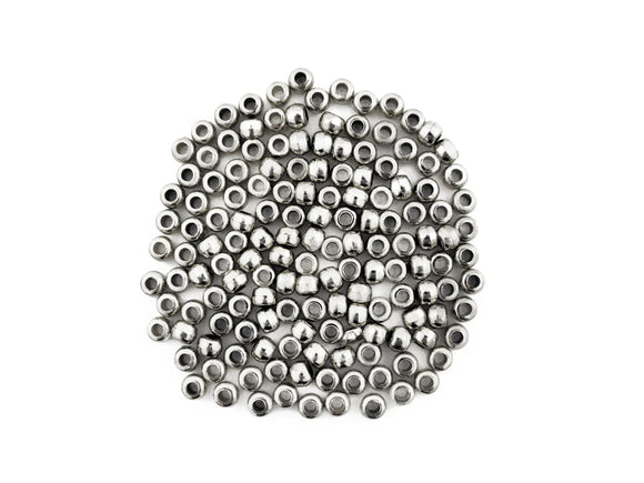 Pony Beads, 6x9mm plastic 150 Pieces Metallic Silver