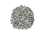 Pony Beads, 6x9mm plastic 150 Pieces Metallic Silver