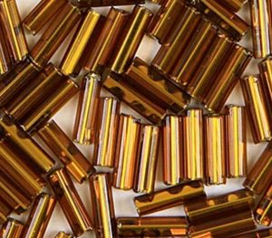 Bugle Beads 6mm - Silverlined Dark Brown