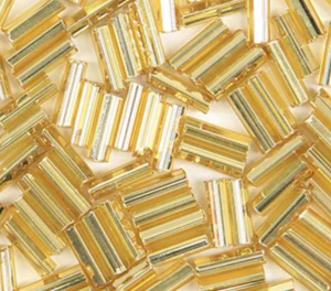 Bugle Beads 6mm - Silverlined Gold