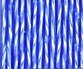 Rows of twisted 30mm Preciosa Czech glass bugle beads in silver-lined sapphire