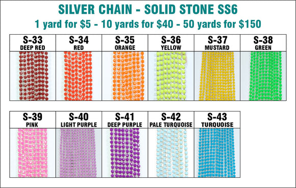 Silver Chain - Solid Stone SS6