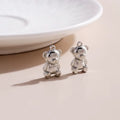 17mmx17mm Silver Teddy Bear