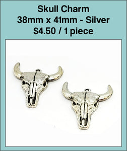 Skull Charm 38mm x 41mm