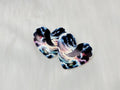 Pair of 37mm resin heart cabochons (cabs) with a soaring eagle against dark clouds and a sunset