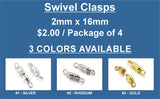 Swivel Clasps 2mm x 6mm