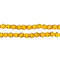 Two strands of Crystal Lane 4mm faceted glass bicone beads in transparent amber