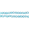 Two strands of Crystal Lane 4mm faceted glass bicone beads in transparent blue AB
