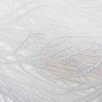 Close-up of strung Preciosa 13/0 true cut charlotte beads in transparent crystal with an AB rainbow finish