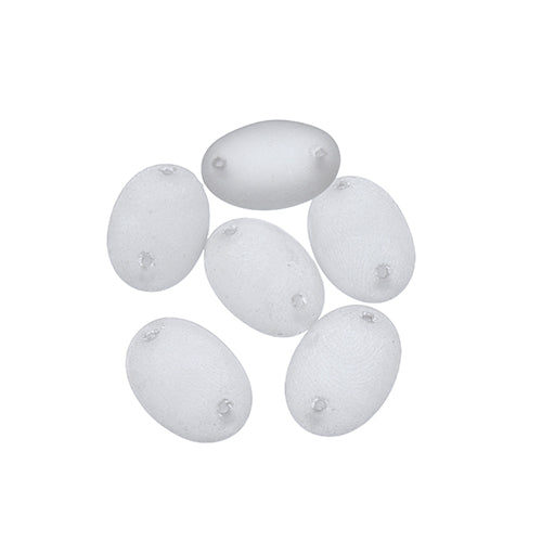 Five 13 x 18mm Czech glass oval cabochons in transparent matte crystal