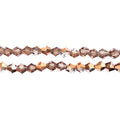 Two strands of Crystal Lane 4mm faceted glass bicone beads in transparent crystal with a half copper iris