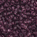 Close-up of Preciosa 11/0 Czech glass seed beads in transparent light amethyst