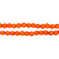 Two strands of Crystal Lane 4mm faceted glass bicone beads in transparent orange