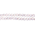 Two strands of Crystal Lane 4mm faceted glass bicone beads in transparent pink AB